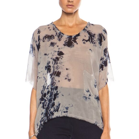 Raquel Allegra Oversized Boxy Silk Top 1 - Picture 9 of 9